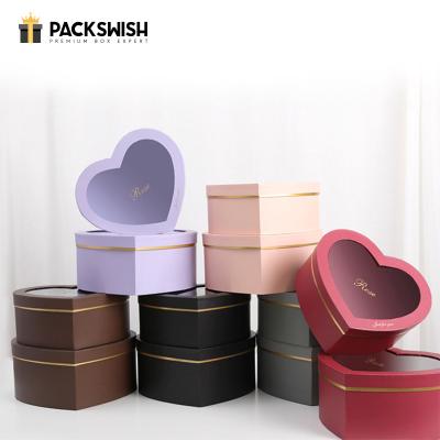 China Handmade Luxury Clear Acrylic Box Flower Heart Shaped Boxes for sale