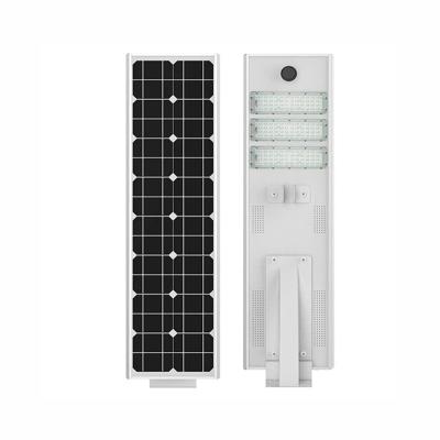 China Garden 50w 100w 150w Outdoor Ip65 All In One Solar Street Light Price Integrated Led Solar Street Light Design for sale