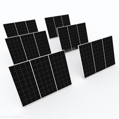 China sun earth solar panelsPrefab Houses Black White OEM Box Sight Glass Power Cable Tempered IronHalf Mono Aluminum Cell SolarPanel 182mmx182mm for sale