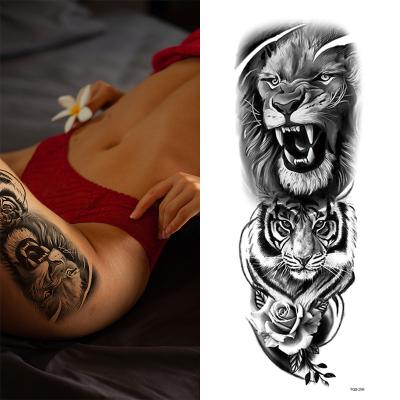 China Tiger Lion Animal Color Ink Printing Cosmetic Tattoo Sticker Arm Sleeve Designs Extended Arm Tattoo Temporary Waterproof Half Arm Sticker for sale