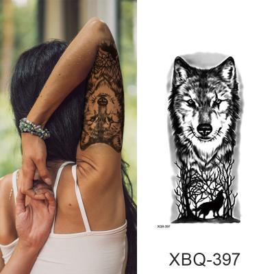 China Temporary Waterproof Tattoo Sticker Extended Arm Extended Arm Tiger Lion Animal Lasting European American Half Tattoo Sticker for sale