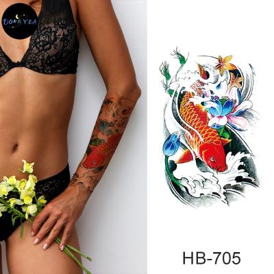 China DONGYEA Flower Temporary Arm Rose Black And White Waterproof Animal Thigh Flower Half Arm Scar Cover Net Dark Red Fox Tattoo Stickers for sale