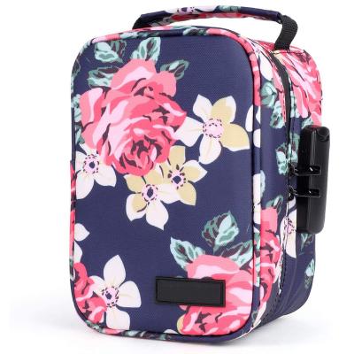 China Factory OEM/ODM Smell Proof Bag With Combination Lock Smell Proof Stash Case Container Medicine Lock Box Bag (Flower) Accept Customized for sale