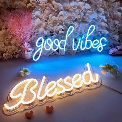 China Dimmable USB 5v Powered With Dimmable Switch LED Sign Wall Decor For Wedding Birthday Party Bedroom Personalized Blessed Neon Sign for sale