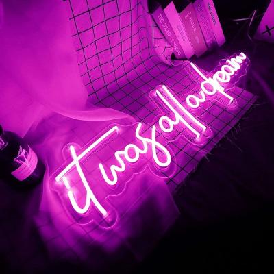 China Residential Drop Shipping Creative Wall Bedroom Decoration Led Light Flex Acrylic Letters It Was All A Dreamy Neon Sign for sale