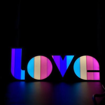 China 3D Effect 3AA Colorful Battery Operated Near Lamp 3D Love Sign LED Night Light for sale