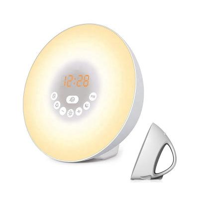 China LUMINOVA Multiple Colors FM Radio Wake Up Light Sunrise Alarm Clock With Nap Function for sale