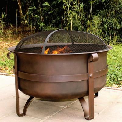 China Stocked 23.5in 29in 34in Rubbed Bronze Wood Burning Circular Backyard Firepits Fire Pit for sale