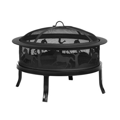 China Open Garden Stocked Pit Campfire Brazier Bowl of Horse Decorative Design Heat for sale