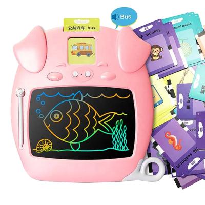 China Educational Talking Cards Learning Toys for Boys Girls LCD Writing Tablet with 2in1 Card Reading Machine Educational LCD Writing Tabllets for sale