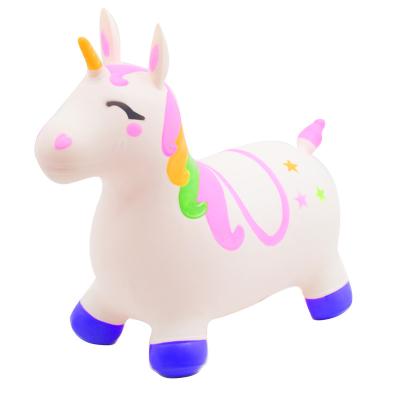 China Inflatable Toy Hot Selling Plastic Hopper PVC Inflatable Jumping Horse Animal World Toy For Kid Play for sale