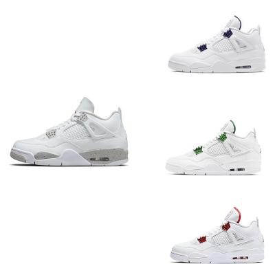 China Cushioning NEW fashion high quality wholesale OUCH AJ 4 brand running shoes casual fashion white basketball shoes for sale