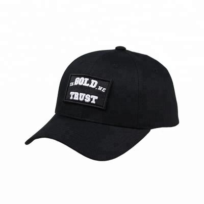 China breathable & Custom Waterproof 3D High Quality Black Cotton Embroidered Patch Hats Baseball Caps for sale