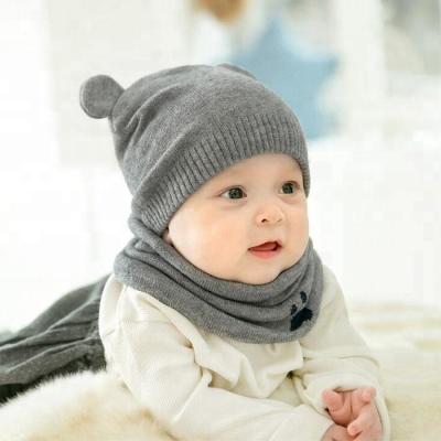 China breathable & Waterproof 100% Cotton Bear Knitted Organic Soft Winter Baby Beanies Toddlers Hats for sale