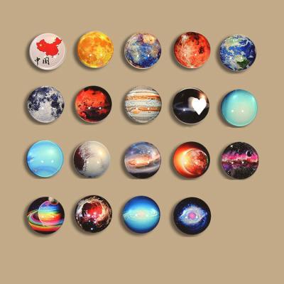 China Shape Creative Customized Cheap Glass Earth Troubles Mercury Planet Shape Magnet Fridge Sticker National Sign for sale