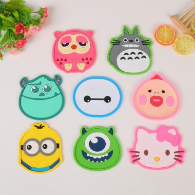 China Wholesale Viable Cartoon Shape Mats Drink Coffee Tea Beer Silicone Cup Heat Resistant Rubber Coaster for sale