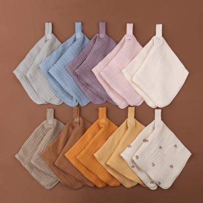 China Customized 2021 Large Cotton Viable Baby Soft Square Bibs Thumbs Up Sucking Stop Safety Blanket for sale