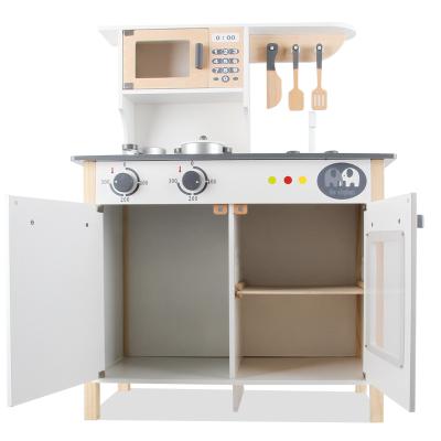 China Big Wooden Simulation Kitchen Stove Wooden Child Toy Kitchen Set Wooden Toy For Children for sale