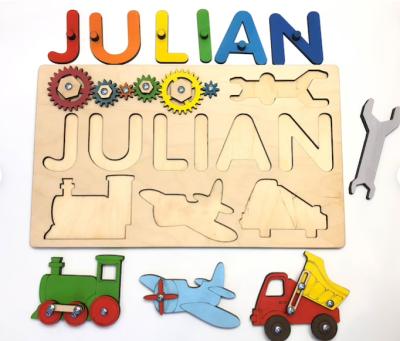 Китай 2021 New Name Puzzle Board Educational Custom Wooden Busy Board Sensory Toy Board Gift For Toddler продается