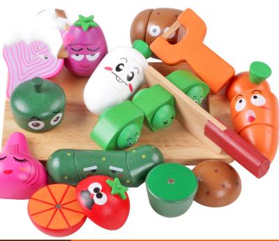 China 2021 New Wooden Wooden Children's Toy Cut Vegetables And Fruits Magnetic Role Playing Kitchen Toys for sale