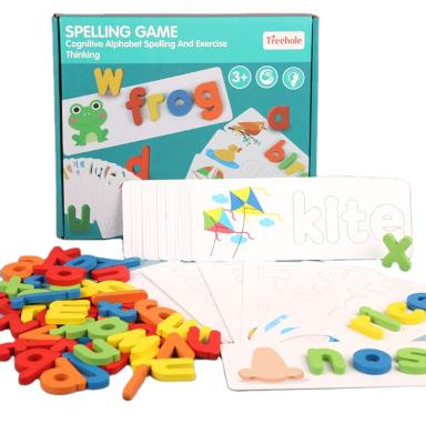 China Montessori Spell Word Game Early Learning Jigsaw Letter Alphabet Puzzle Educational Toy Wooden Toy for sale