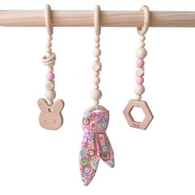 China Detachable Early Living Baby Gym Toys Infants Bedroom Decor Funny Educational Activity Toy Wooden Play Gym Hanging zu verkaufen