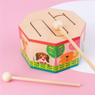 China Eco-friendly Early Educational Musical Instrument Kids Baby Beating Instrument Drum / Wooden Musical Toy à venda