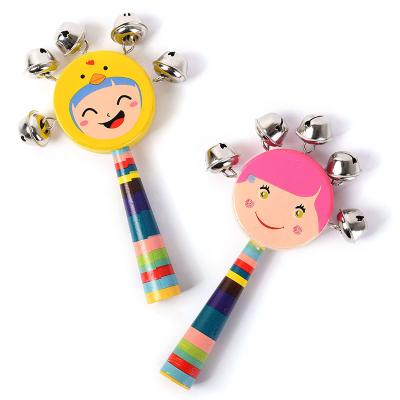 China High Quality Gift 202 Funny Baby's First Education Toys Wooden Rattle Small Rattle Hand Bell for sale