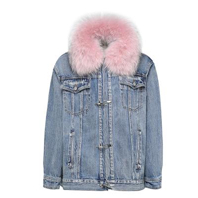 China Winter leisure 2022 down jacket mid length down jacket new denim jacket women Parker detachable thick lining jacket for sale