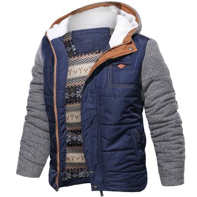 China Factory direct splicing sales of European and American size high quality quilting men's padded jacket plus size jacket for sale