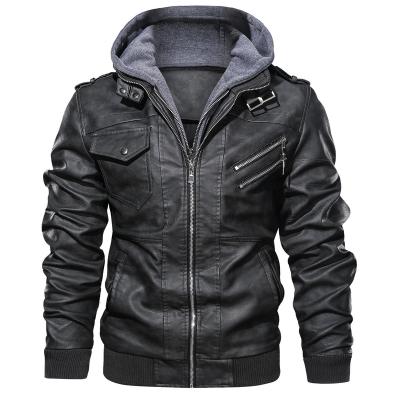 China processing high quality Europe no-iron and USA autumn and winter 3D PU leather jacket new large size for sale