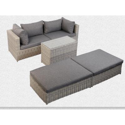 China 5Pcs Contemporary Dark Gray Rattan Sofa Set Iron Frame With Some Cushions for sale