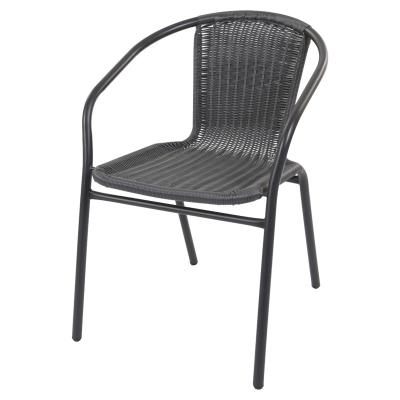 China Simple CHEAP OUTDOOR FURNITURE FULL RATTAN BISTROS STEEL STACKING CHAIR for sale