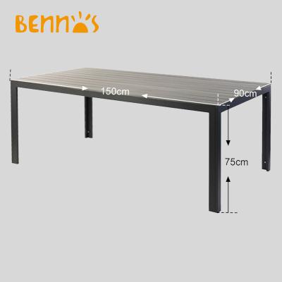 China Modern Outdoor Furniture Hot Sale Aluminum Plastic Wood Dining Table for sale