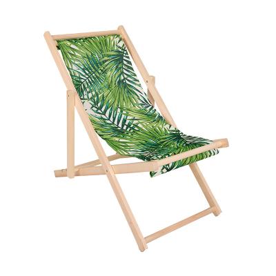 China Promotion Modern Outdoor Wooden Frame 3 Position Printed Platform Chair for sale