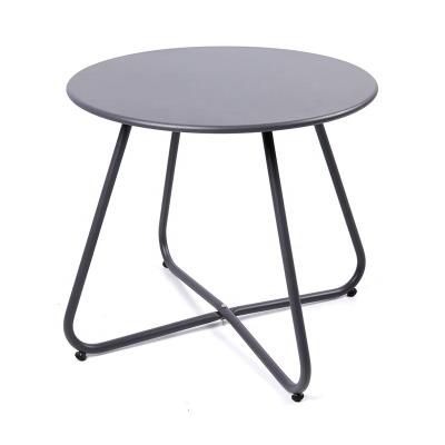 China GARDEN LIGHT HIGH QUALITY METAL BASIC STEEL X LEGS DINING SIDE TABLE for sale