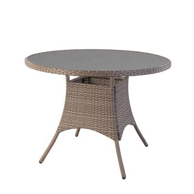 China Comfortable Diameter 100CM IRON RATTAN ROUND TABLE OUTDOOR LIVING for sale