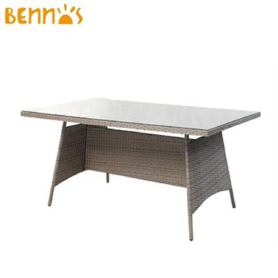 China Comfortable Economic Promotional Outdoor Garden Tempered Glass Rattan Leisure Table for sale