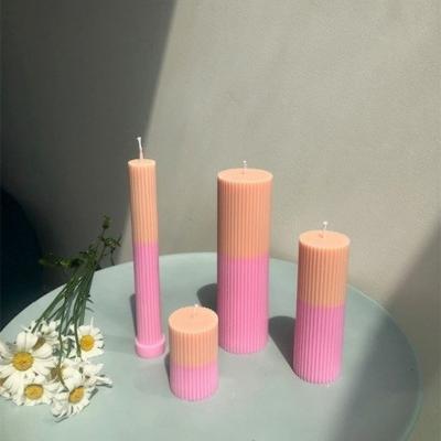 China Popular Unique Scented Private Label Christmas Soy Pillar Candle Wedding Birthday Decoration DIY Customized Soy Pillar Candle for sale