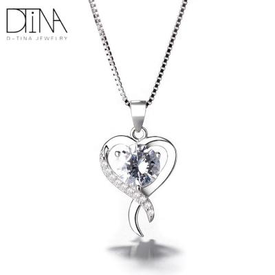 China DTINA 925 CLASSICS Silver Natural Women Crystal Heart Pendant Silver Charm Gem Stone Silver Pendant For for sale