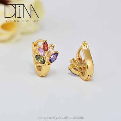 China Cheap Fashion Earring Zircon Jewelry Women Wedding Gold Earring Latest Design for sale