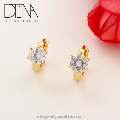 China Fashionable Gold Plated Earring Brass Gold Plated White Simple Stone Earring Jewelry Big Earring Designs for sale