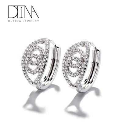 China ALLOY DTINA Jewelry 18k Platinum Plated Round Gemstone Women's Earrings Earrings for sale