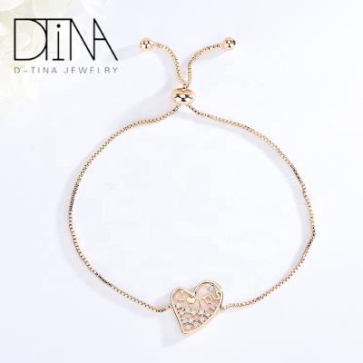 China Latest Fashion Style Gem Bracelets DTINA Adjustment Telescopic Silver Bracelet Women Gold Plated Chain Bracelet Gift for sale