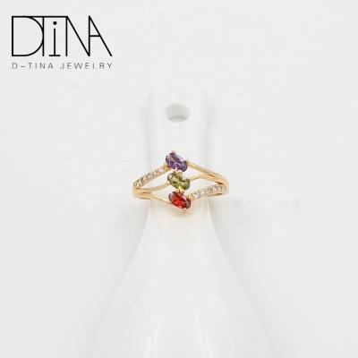 China Fashion Ring Saudi Arabia Gold Wedding Ring Price Colorful Stones Ring Diamonds Size Ring for sale