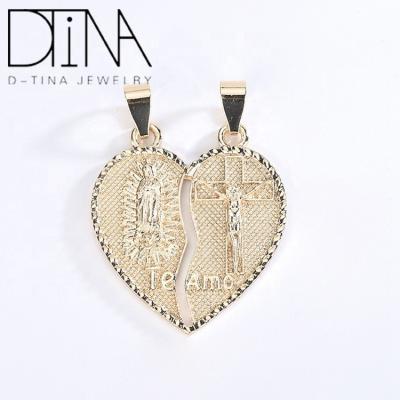 China DTINA Jewelry Non Allergic Religious Virgin and Jesus Love Pendant 18k Gold Plated Pendant for sale