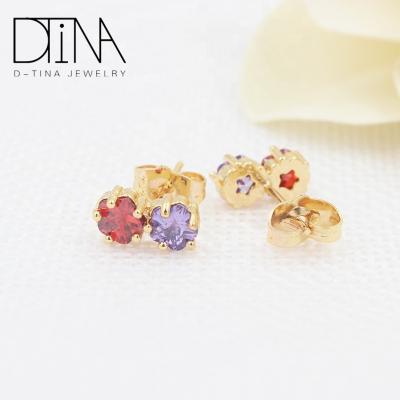 China Fashion Wholesale Female Stud Earring Dtina Butterfly Gold Plated Stud Earrings for sale