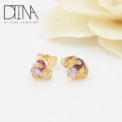 China Trends Elegant Unique Zircon Fashion Stud Earring Dtina Druzy Stud Earrings for sale