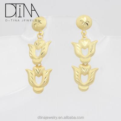 China Indian Gold Plated Earring DTINA Trendy Gold Folk Elegant Circle Style Plain Indian Twisted Earrings for sale