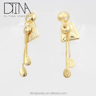 China Trendy Gold Plated Earring Fashion Design Jewelry 18k Gold Color Fancy Design Hanging Earrings for sale